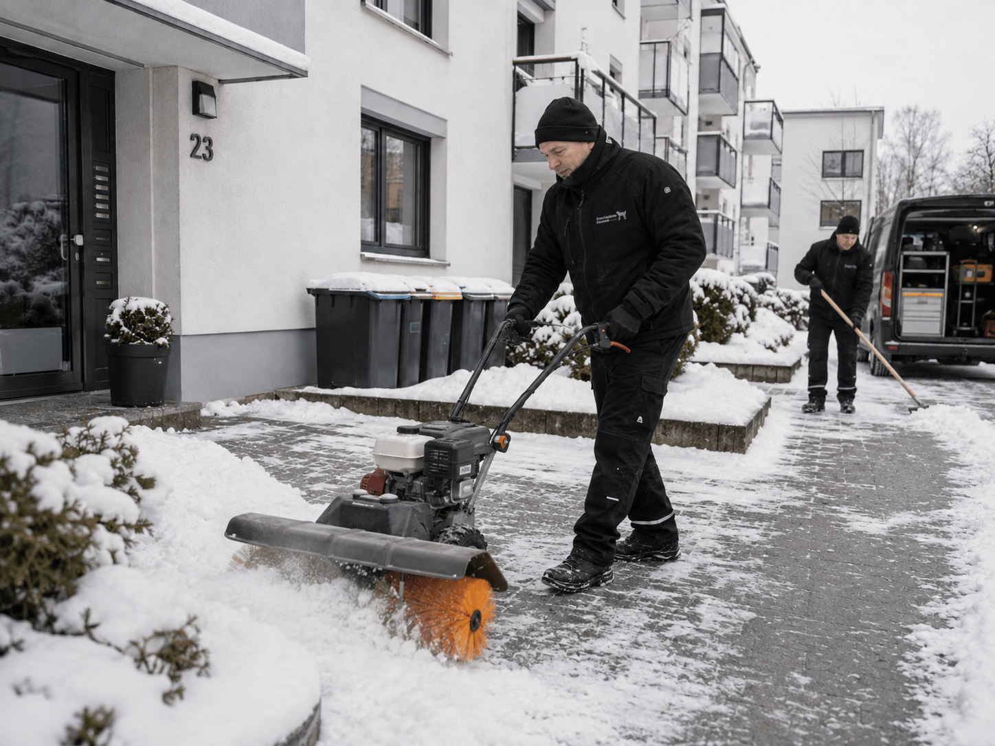 Hausmeister Krause verbindet Winterdienst mit ganzjähriger Objektbetreuung und Außenpflege