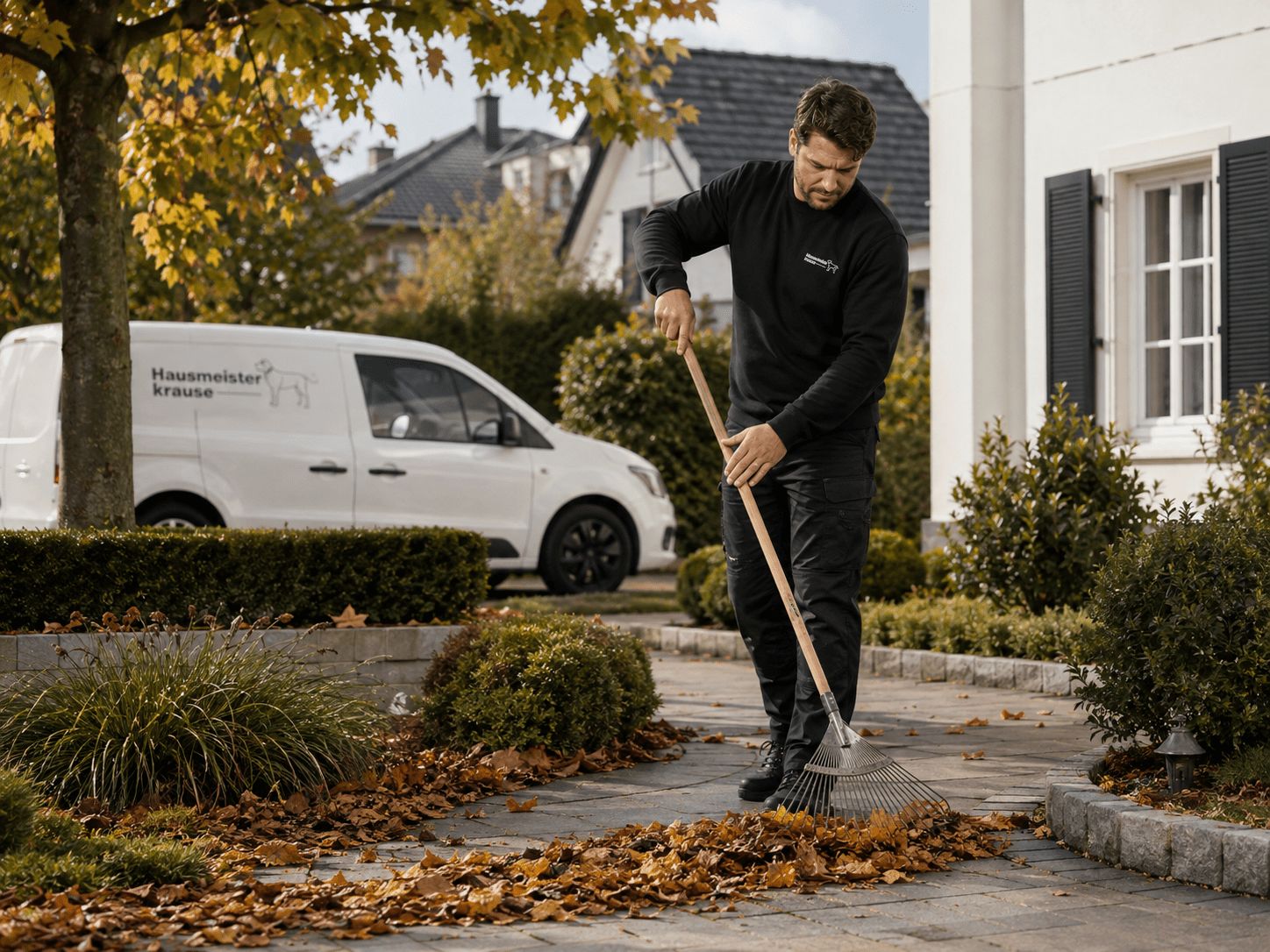 Laubentfernung und saisonale Gartenpflege durch Hausmeister Krause