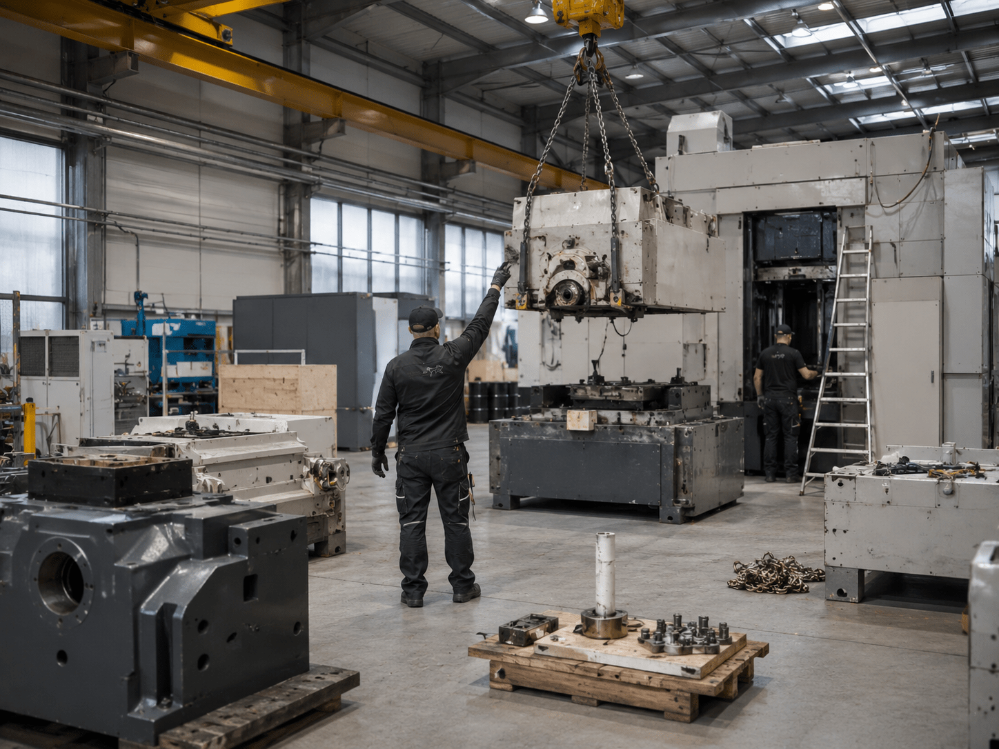 Industrieanlagen-Demontage in einer Halle